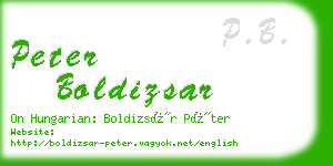 peter boldizsar business card